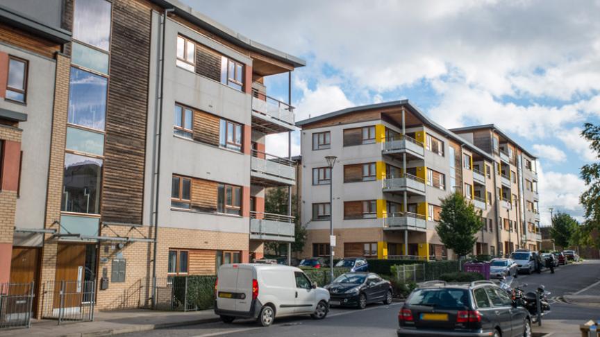 Exterior image of some of the properties in the Bow Cross estate