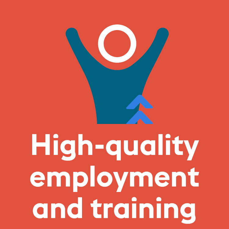 High-quality employment and training graphic High-quality employment and training graphic