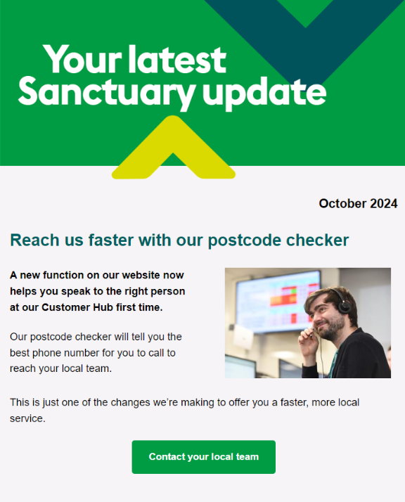 October newsletter A screenshot of the latest Sanctuary newsletter