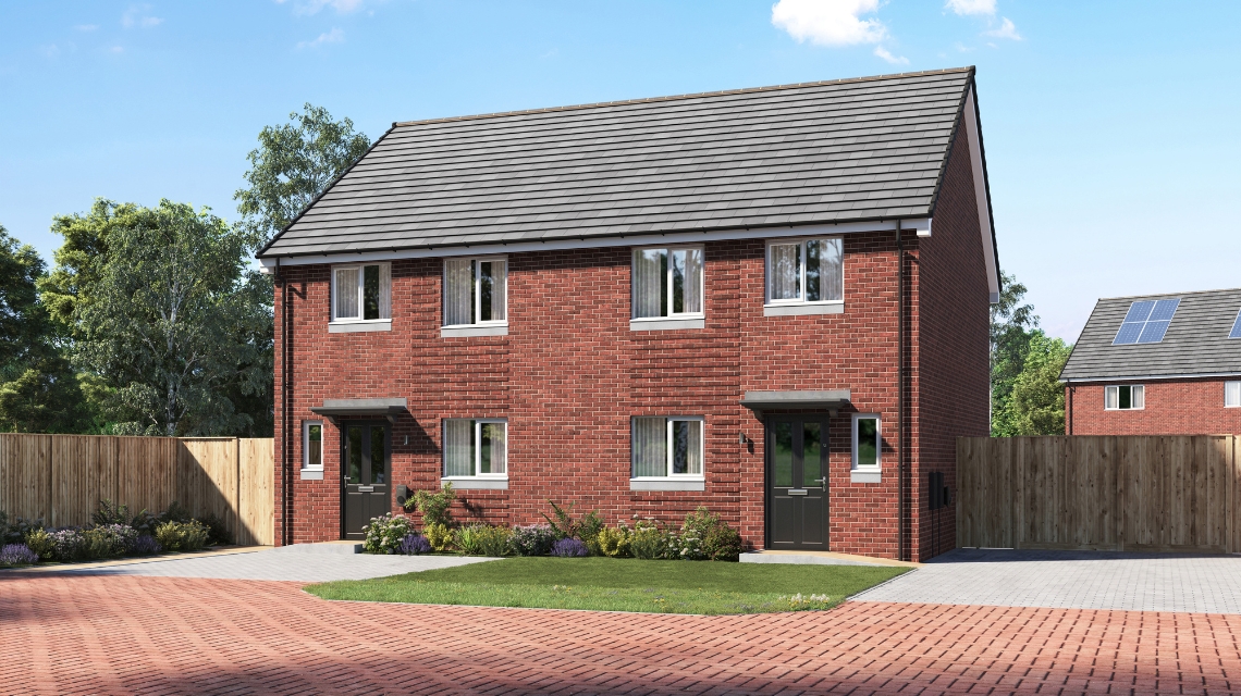 Exterior of a semi-detached new build home