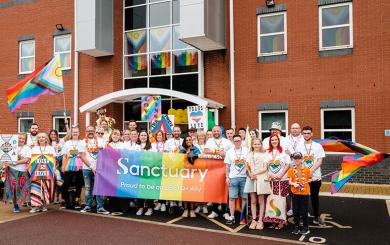 Sanctuary employees and those close to them supporting Pride in Hull 2022