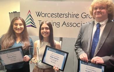 Triple award-winner Katie Davies celebrates success at the 2023 HWGTA awards with fellow former Sanctuary apprentices Elina Rizos and Jacob Davies