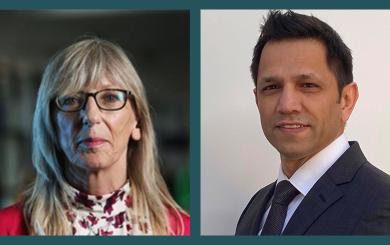 Headshots of Fiona MacGregor and Prem Singh, members of Sanctuary Group's Board.