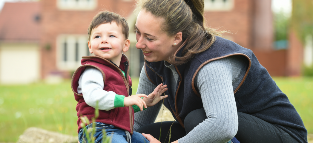 Sanctuary resident with her son