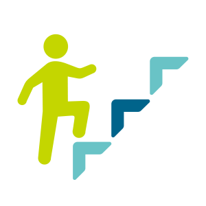 person walking up stairs icon