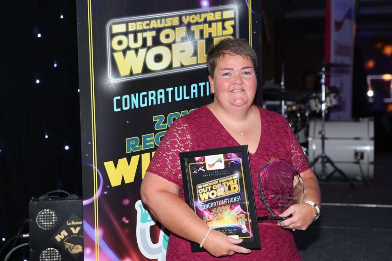 Tracey with her award