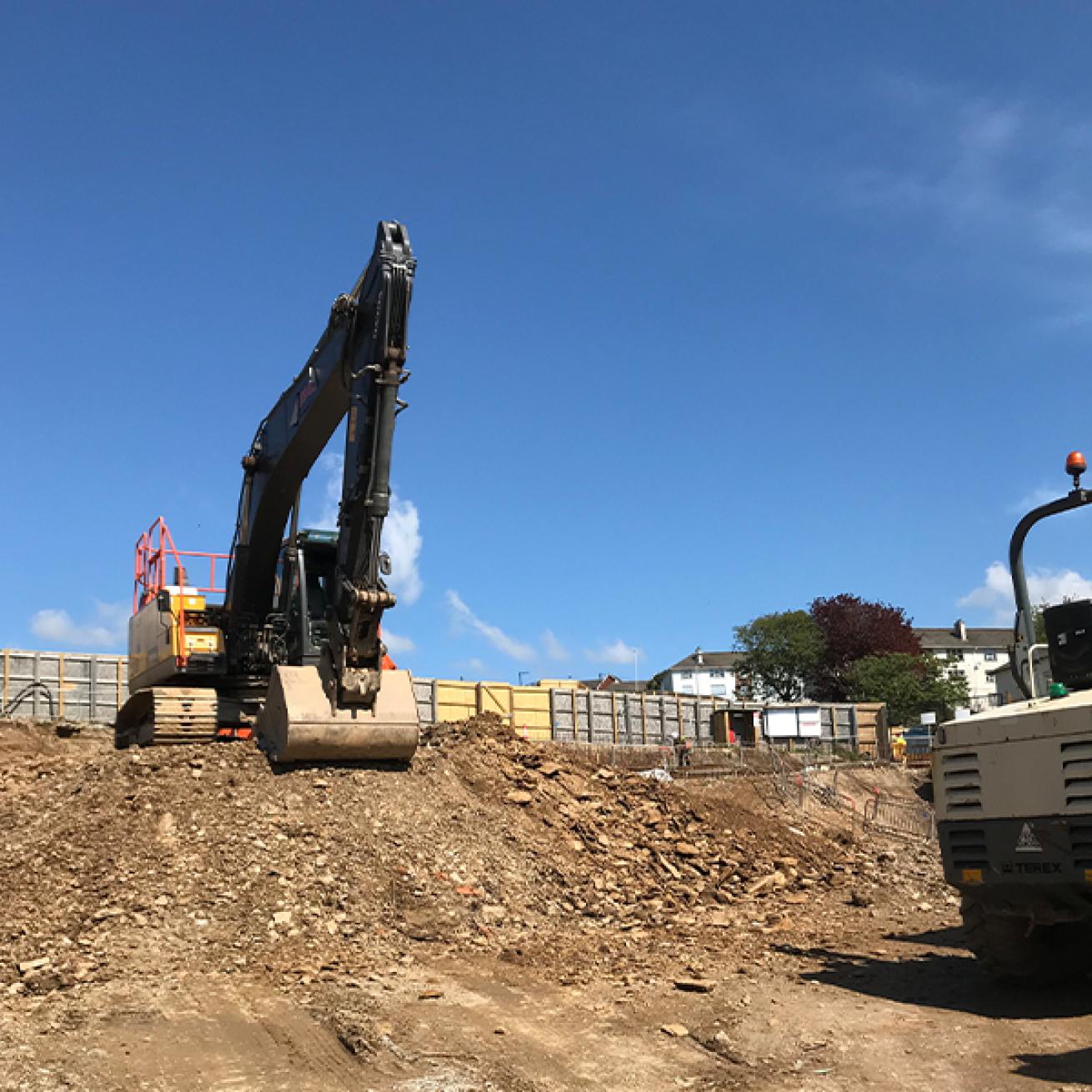 Construction work at the Barne Barton site