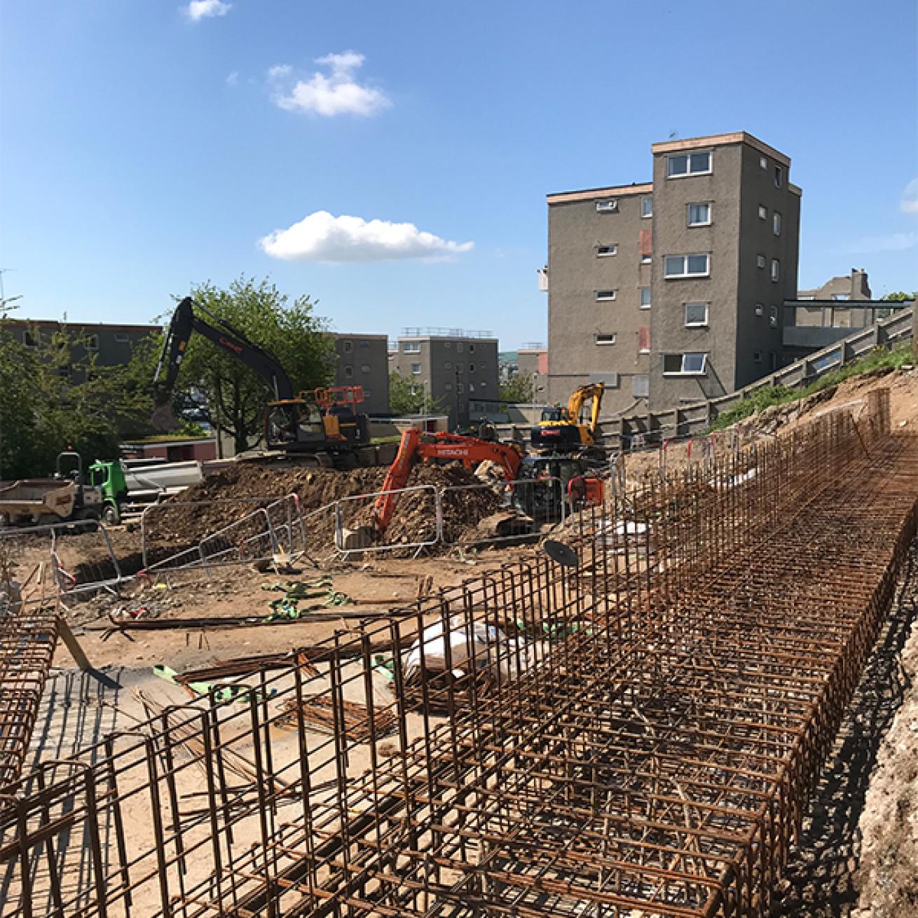 Construction work at the Barne Barton site