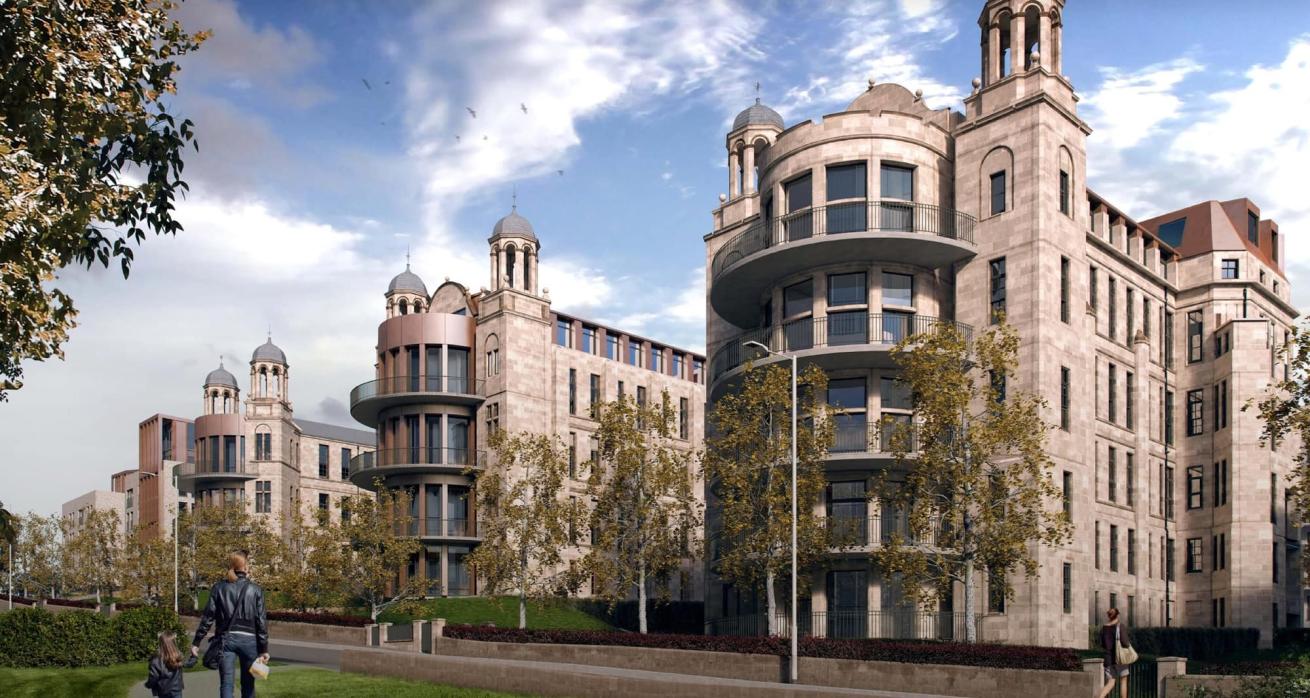 Street scene showing The Victoria development in Glasgow Street scene showing The Victoria development in Glasgow