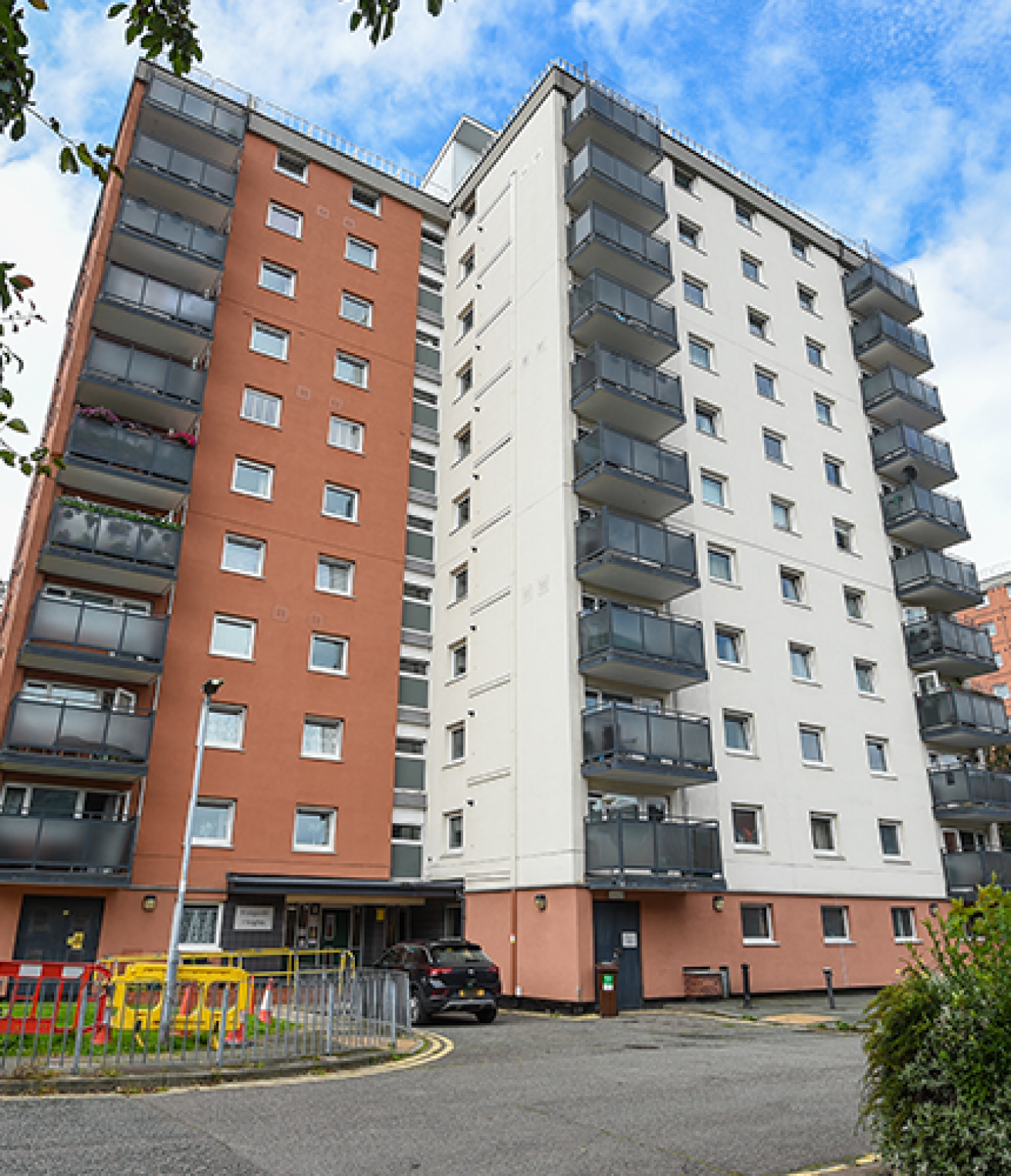 Haygarth Heights exterior Exterior of the high rise accommodation at Haygarth Heights