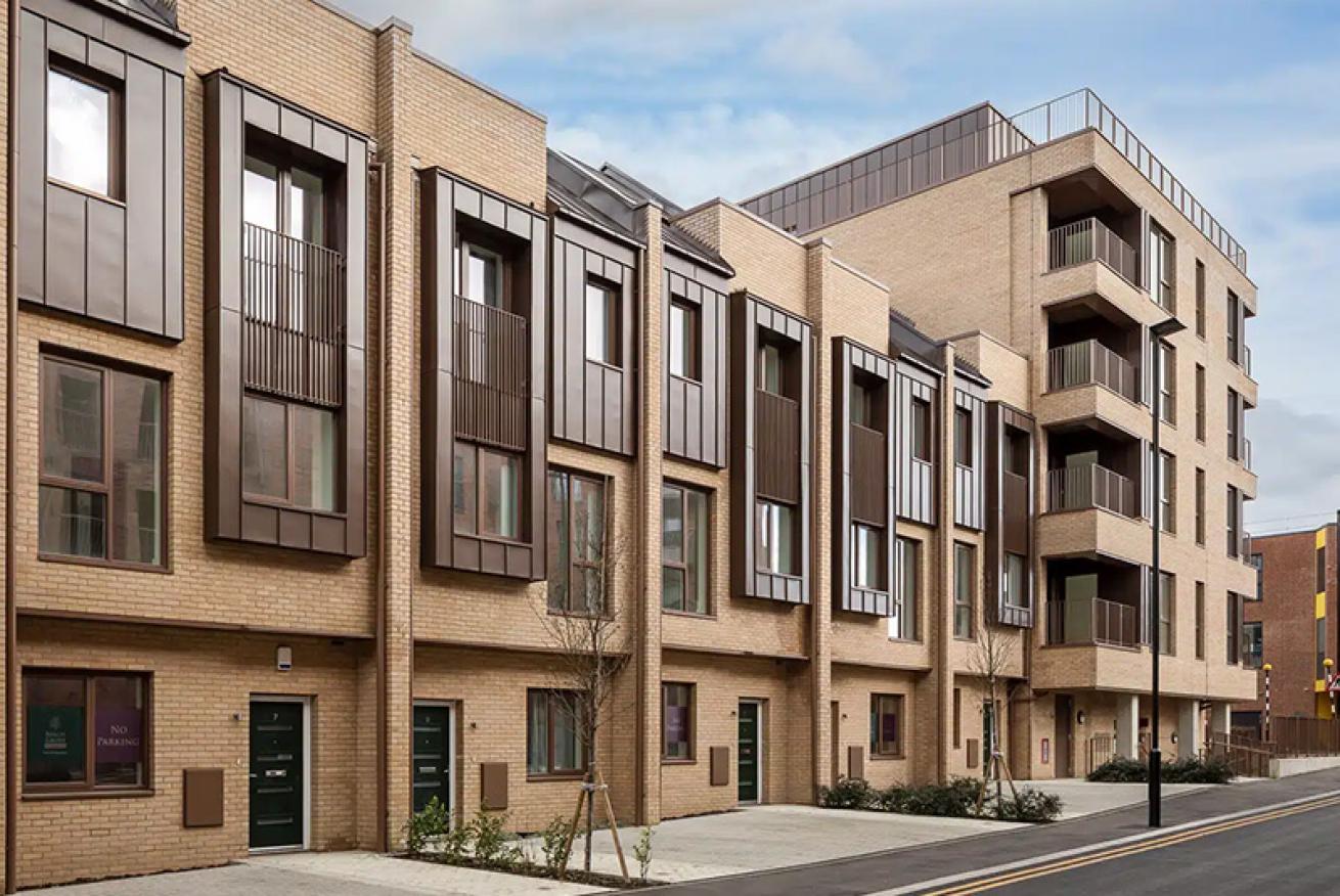 Exterior image of a selection of Townhouses at Millbrook Square.
