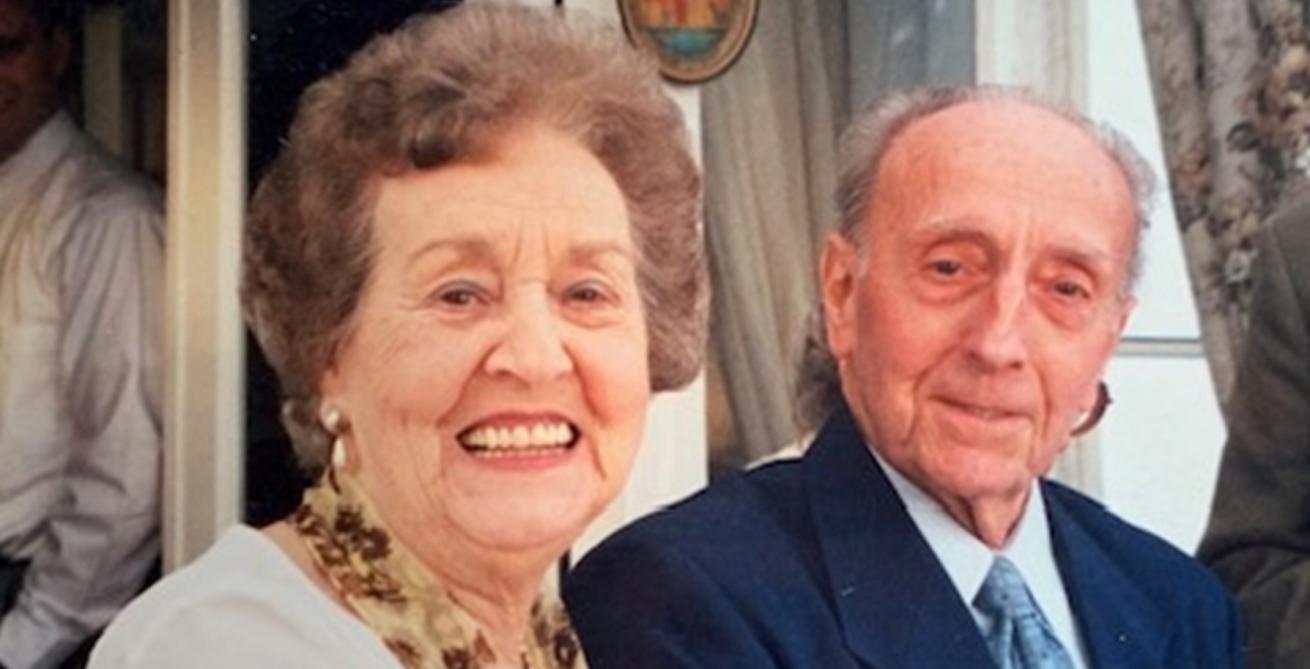 Tessa and her late husband, Jack together, smiling
