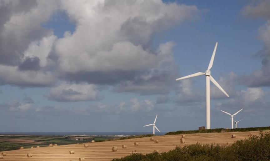 Windfarms producing green energy in the countryside Windfarms producing green energy in the countryside