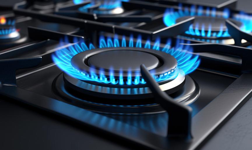 Gas hob switch on stock photo Gas hob switch on stock photo