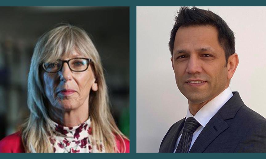 Headshots of Fiona MacGregor and Prem Singh, members of Sanctuary Group's Board.