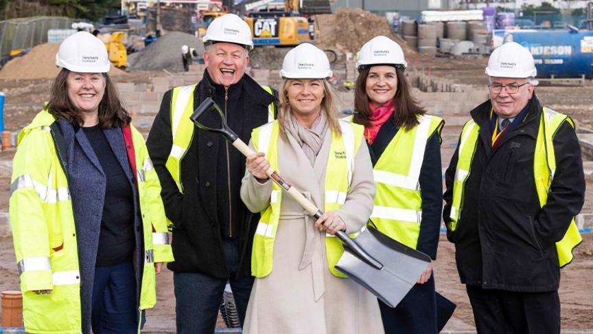 Cllr Sandra Macdonald, Alan West, Gillian Lavety, Pat Cahill, Peter Cowe visiting the new development Cllr Sandra Macdonald, Alan West, Gillian Lavety, Pat Cahill, Peter Cowe visiting the new development