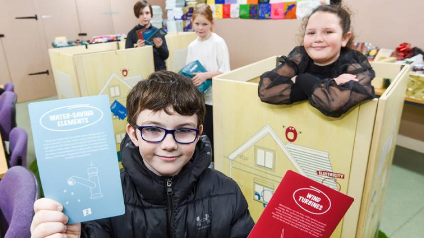 Children enjoying the new learning materials at Blacon Adventure Playground Children enjoying the new learning materials at Blacon Adventure Playground