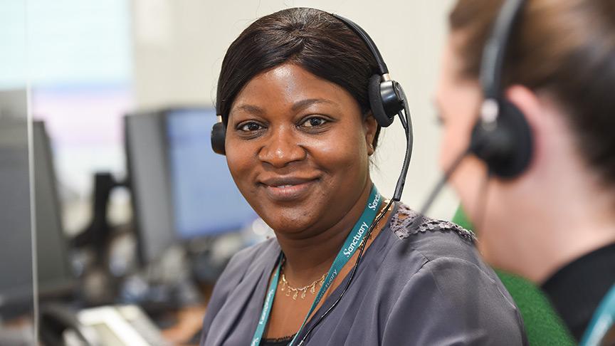Sanctuary customer service staff wearing headsets to deal with calls