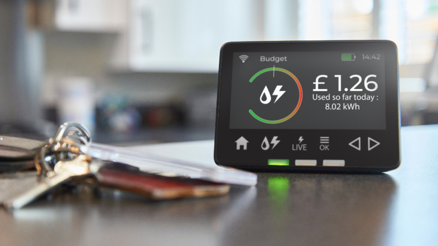 Smart meter Some keys next to a smart meter