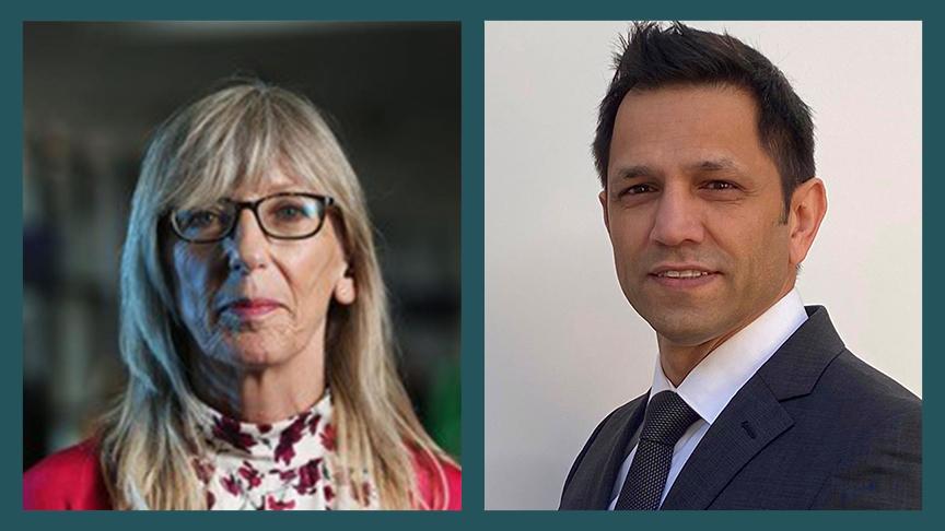Headshots of Fiona MacGregor and Prem Singh, members of Sanctuary Group's Board.