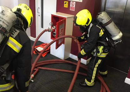 Fire services carrying out fire drills
